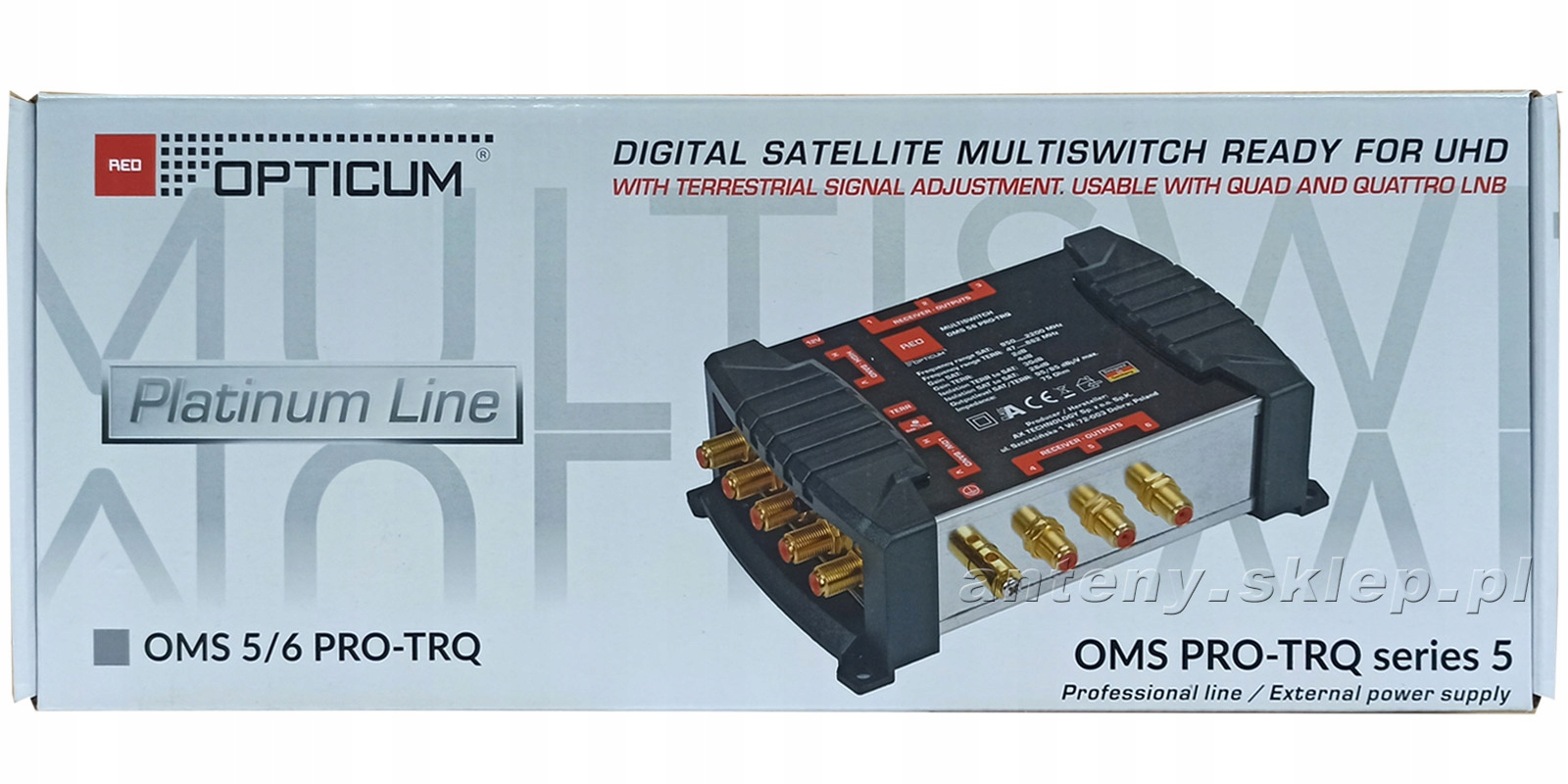 MULTISWITCH Opticum OMS 5/6 PRO-TRQ, 1xSAT+DVBt +gratis Marka Opticum