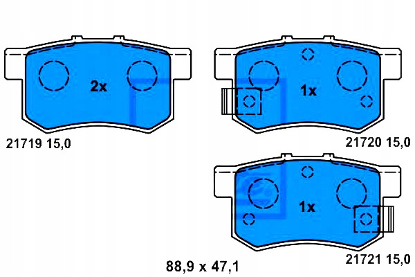 Ate Brzdové Destičky Honda Zadní Accord CIVIC 1,4-2,
