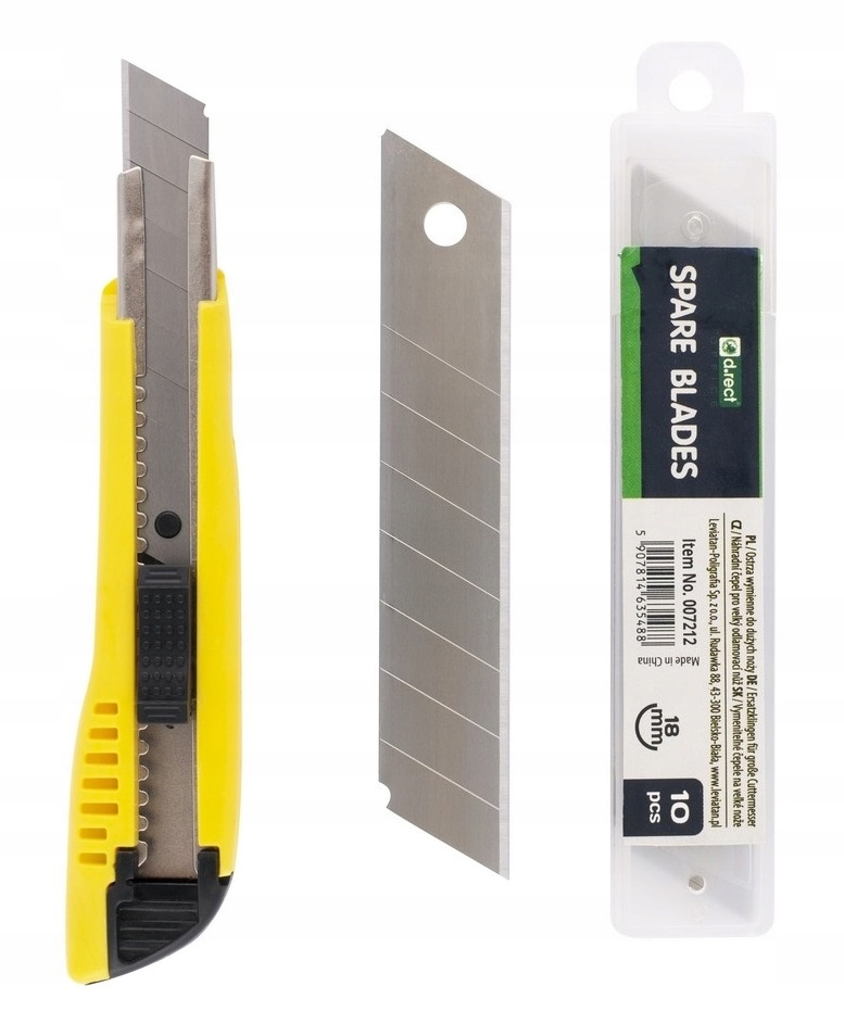 

Nóż duży do papieru 18mm Ostrza zapasowe 10szt