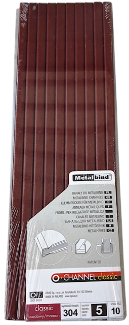 

Kanały do okładek MetalBind O.Channel 5mm bordowe