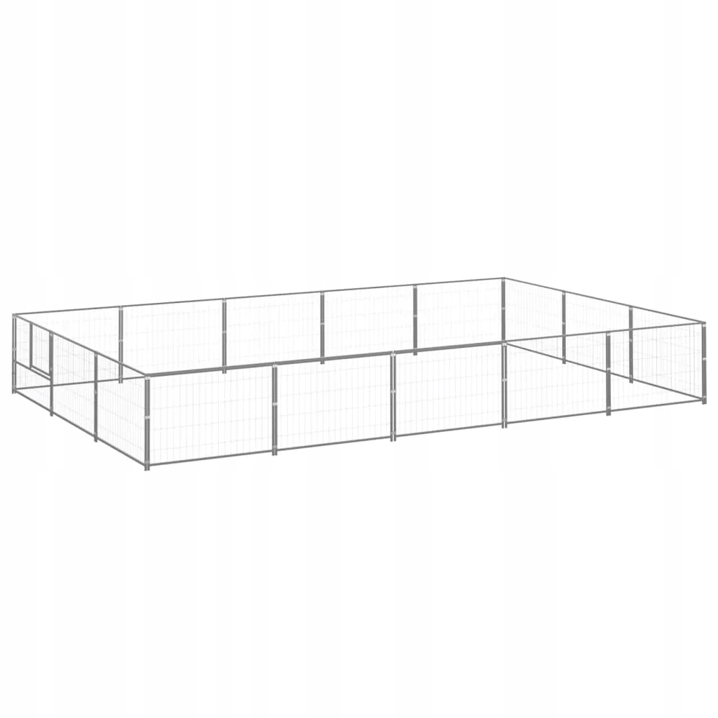 Levně Psí kotec stříbrný 15 m² ocel