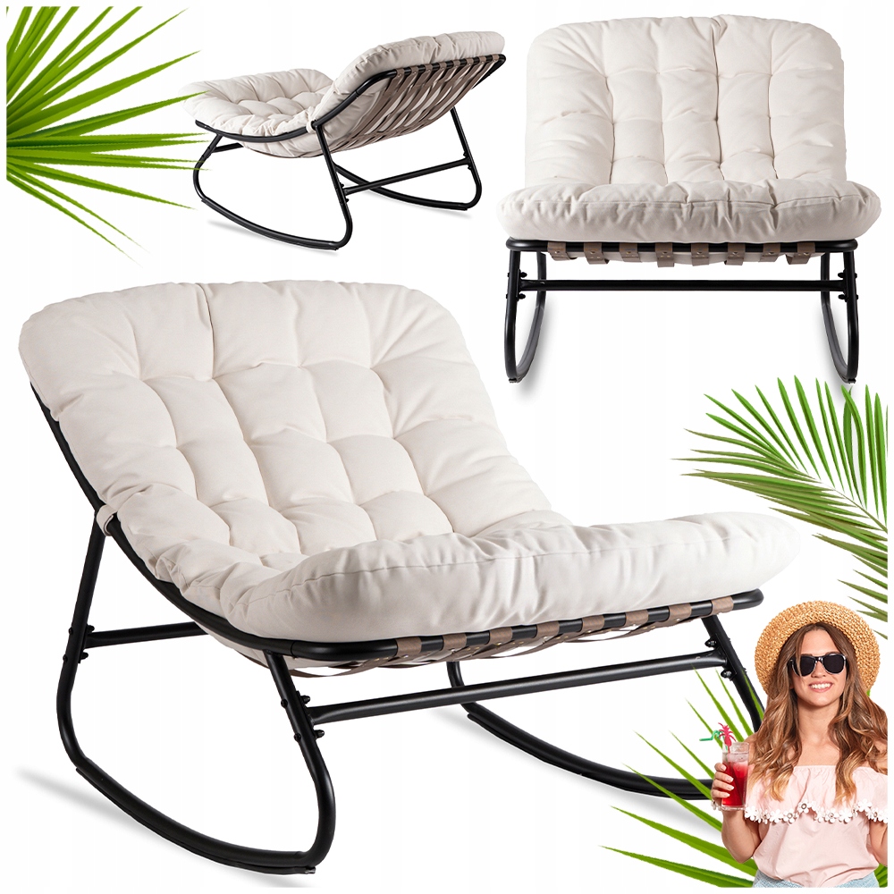 Zahradní houpací křeslo Houpačka odpočinkové Na Terasu do obývacího pokoje Béžová Aurora