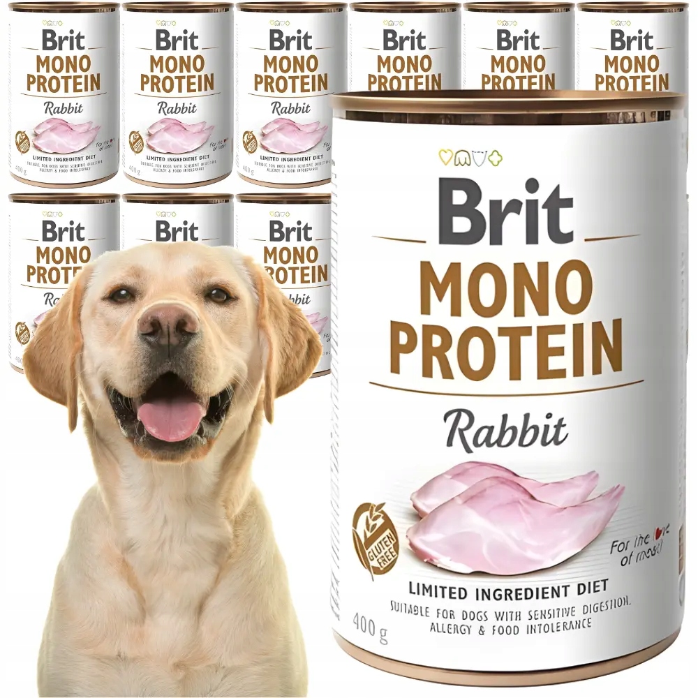 Brit Mono Protein Rabbit 12x400g Mokra karma monobiałkowa dla psa
