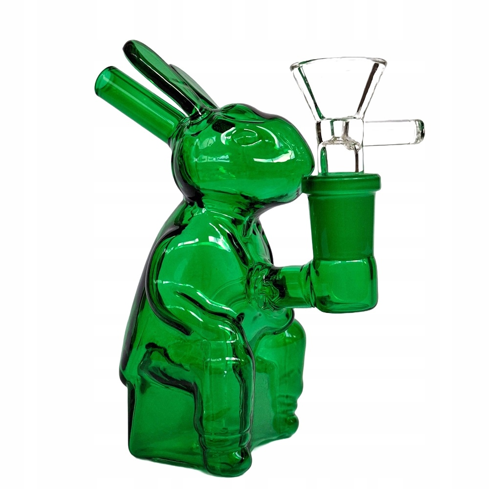 Bongo Fajka wodna Szklana Hittn 11cm Rabbit Zielona