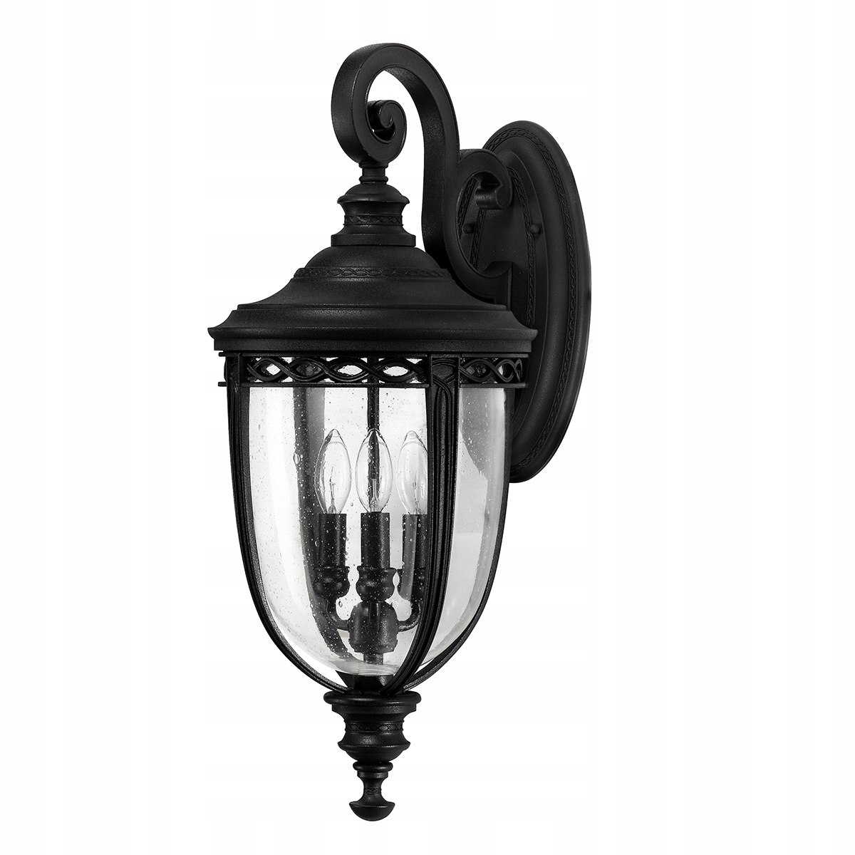 Vonkajšia fasádna nástenná lampa čierna sklenená 62 cm Feiss