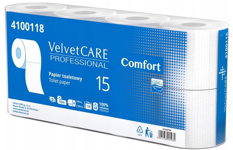 

Velvet Professional Papier Toaletowy 8SZT., Biały