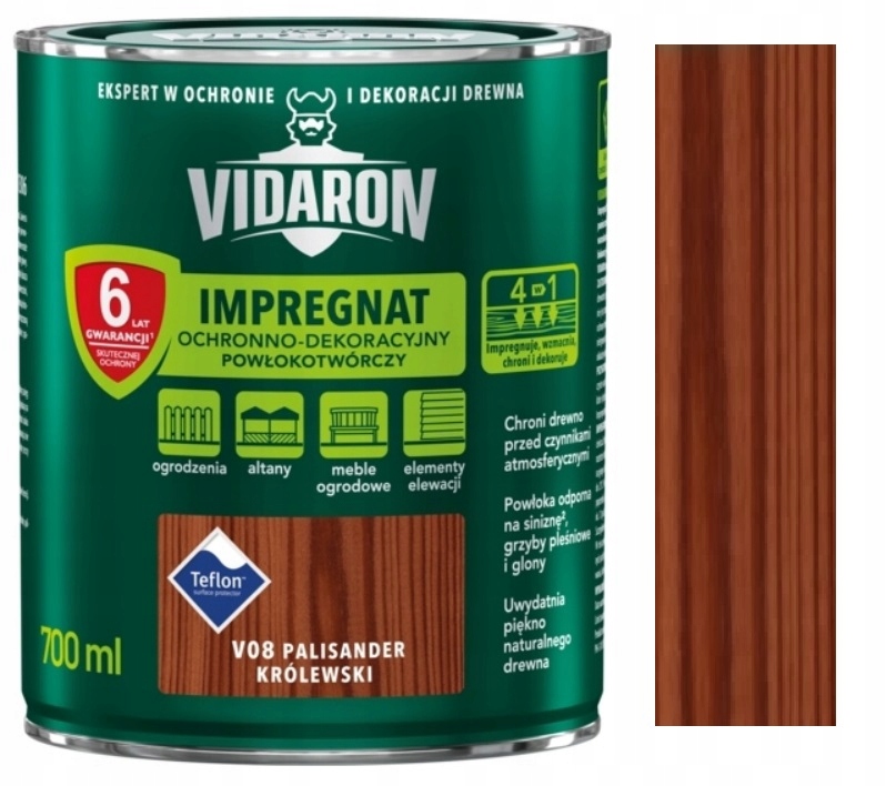 

Vidaron Impregnat Do Drewna 0,7L Palisander Króle.
