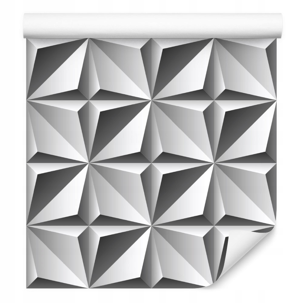 3D optická tapeta, geometrické tvary, do obývacího pokoje