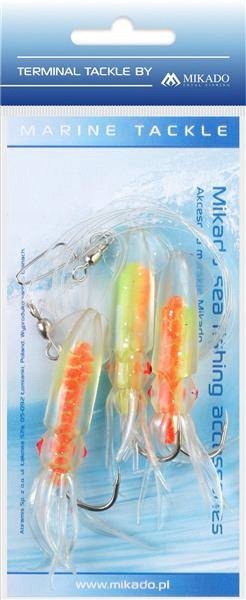 Zestaw Morski Przywieszki Na Dorsza Squid Rig 7.5 cm hak 3x4/0 Mikado