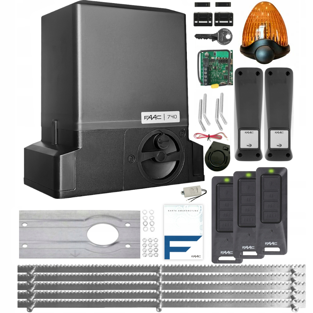 Faac 740 Delta 2 Zestaw do bramy 500kg 3 Piloty XT4 Fds Sm Led Xp 20W D
