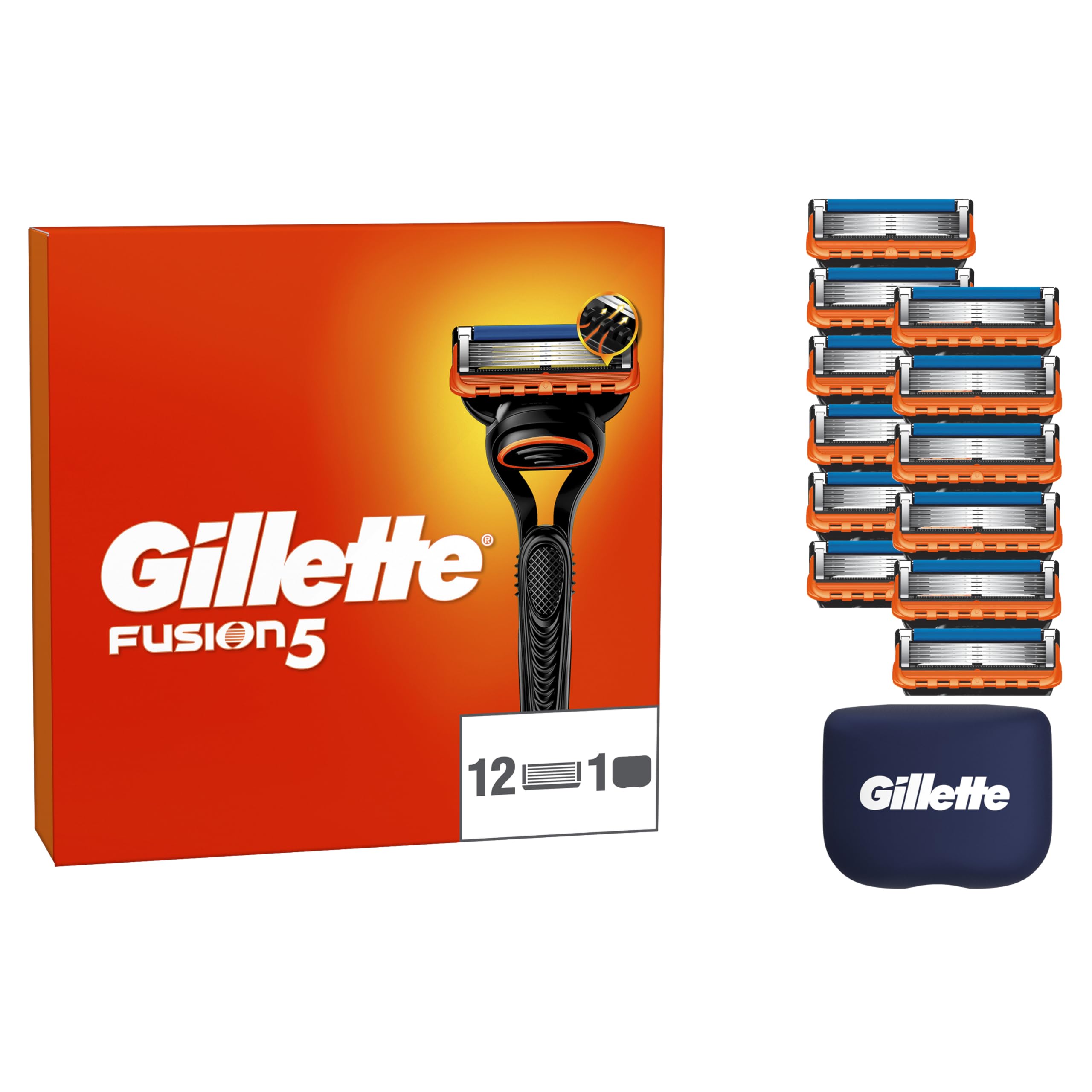 Gillette Fusion5 wkłady do golarki 12 szt. z osłoną podróżną