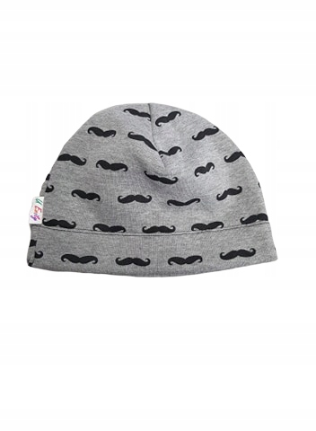 

Czapka bawełniana wąsy szara ocieplana 46