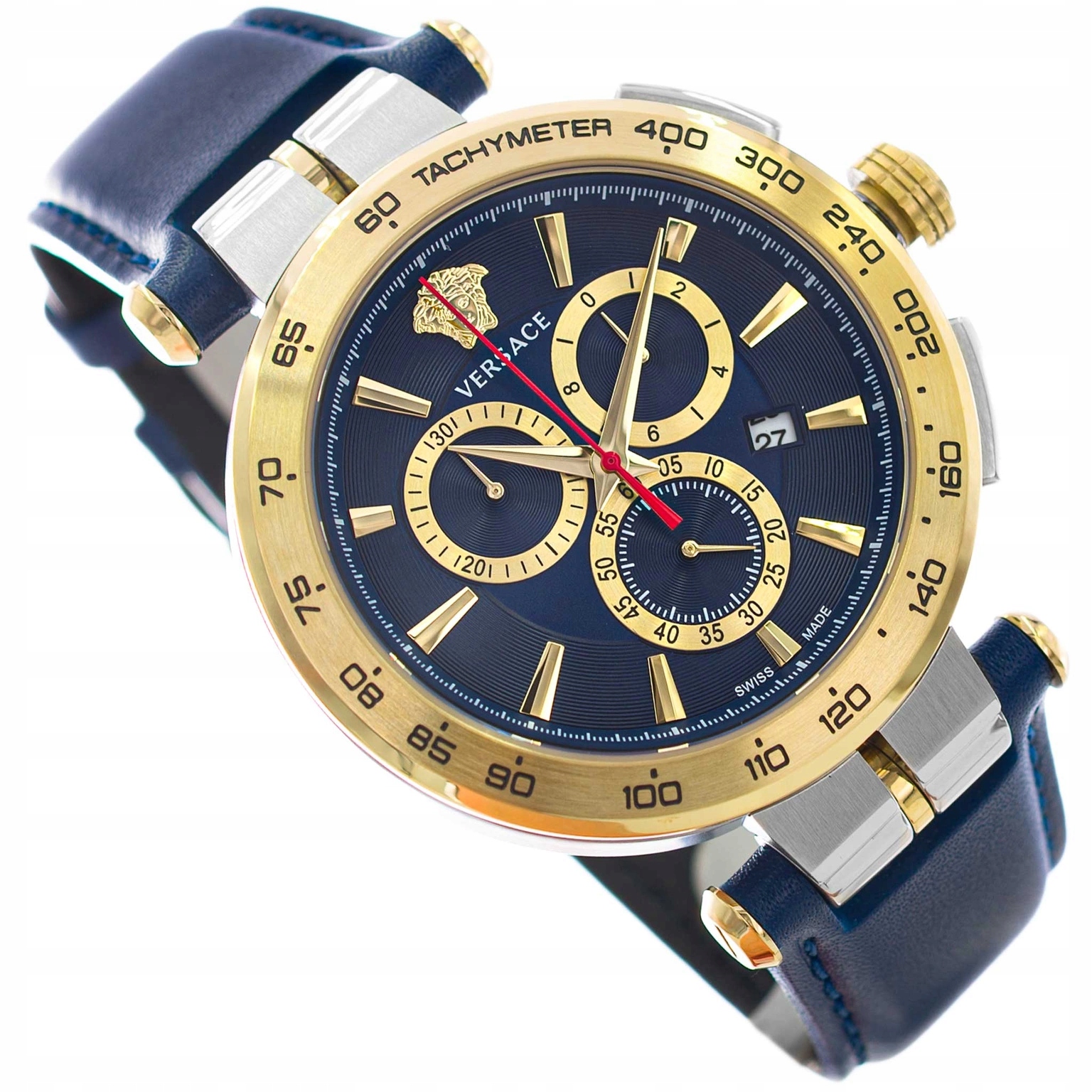Pánské Hodinky Versace VE6CA0223 Aion Chrono Tmavě Modré Na Řemínku Datumovka