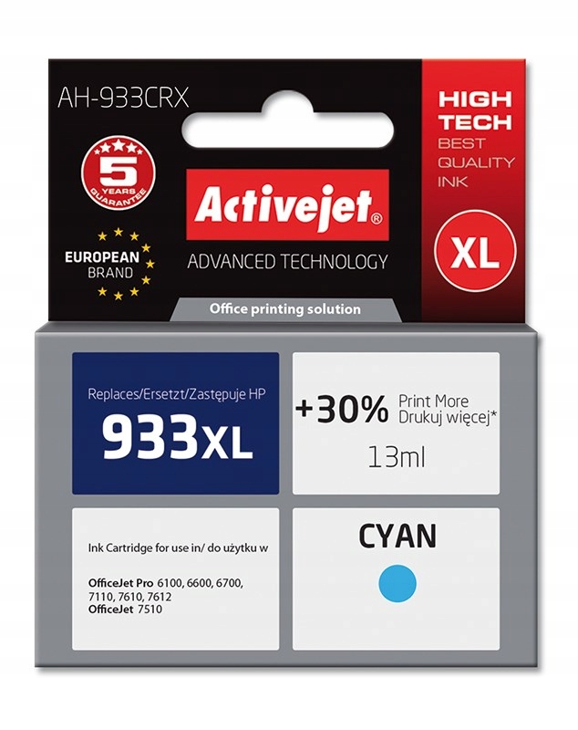 Tusz Activejet AH-933CRX Hp 933XL CN054AE niebiesk