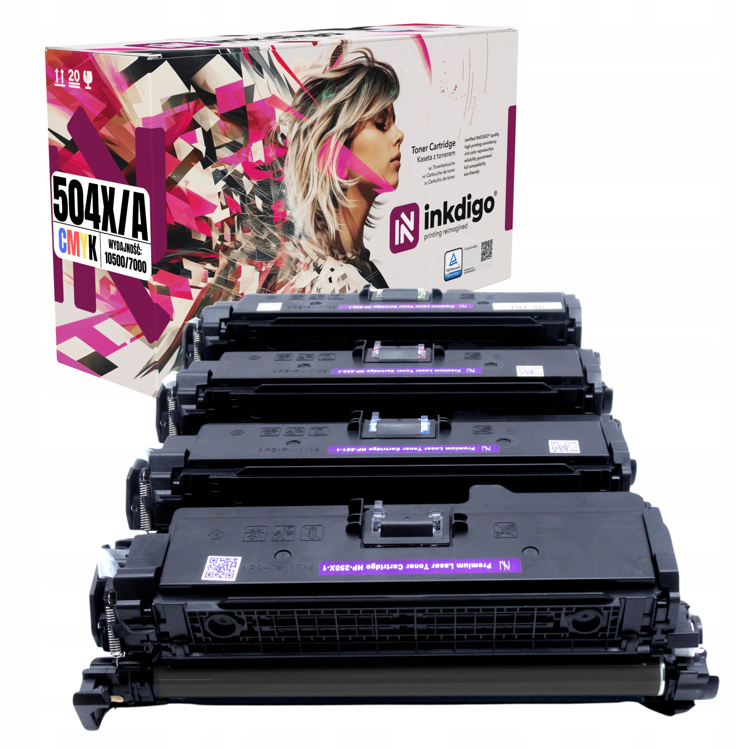 4x Toner pro Hp 504X CE250X Laserjet CM3530 CP3525
