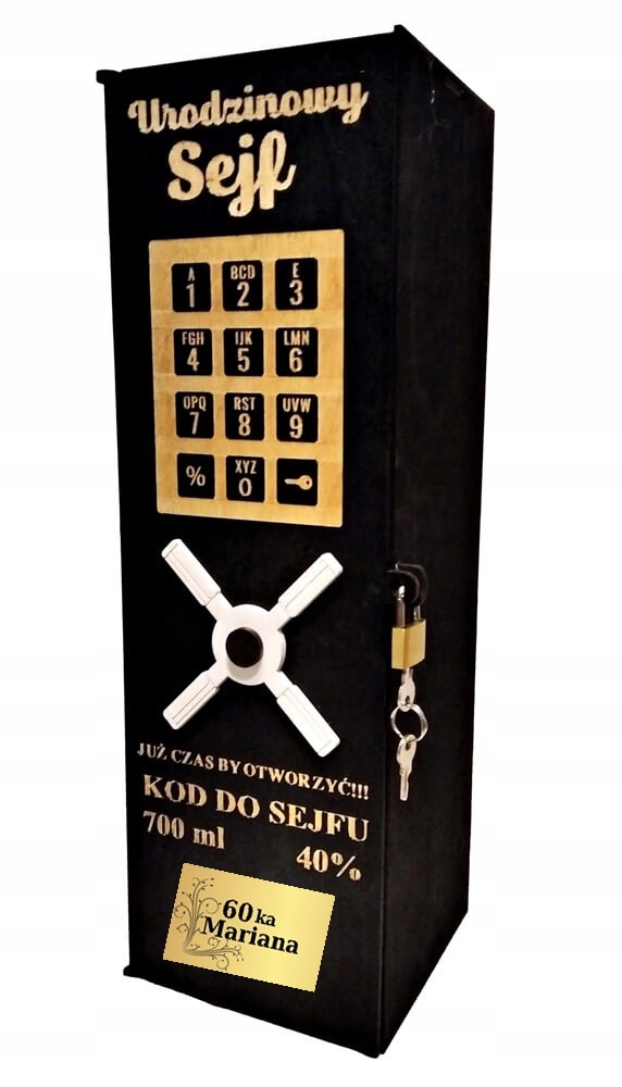 

Stojak na butelkę sejf urodziny dedykacja
