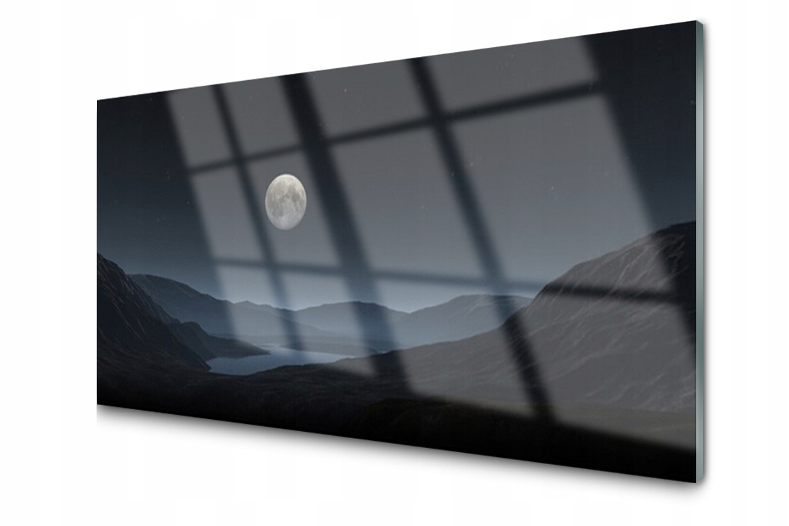 

Panel szklany dekor Noc Księżyc 120x60 + Klej
