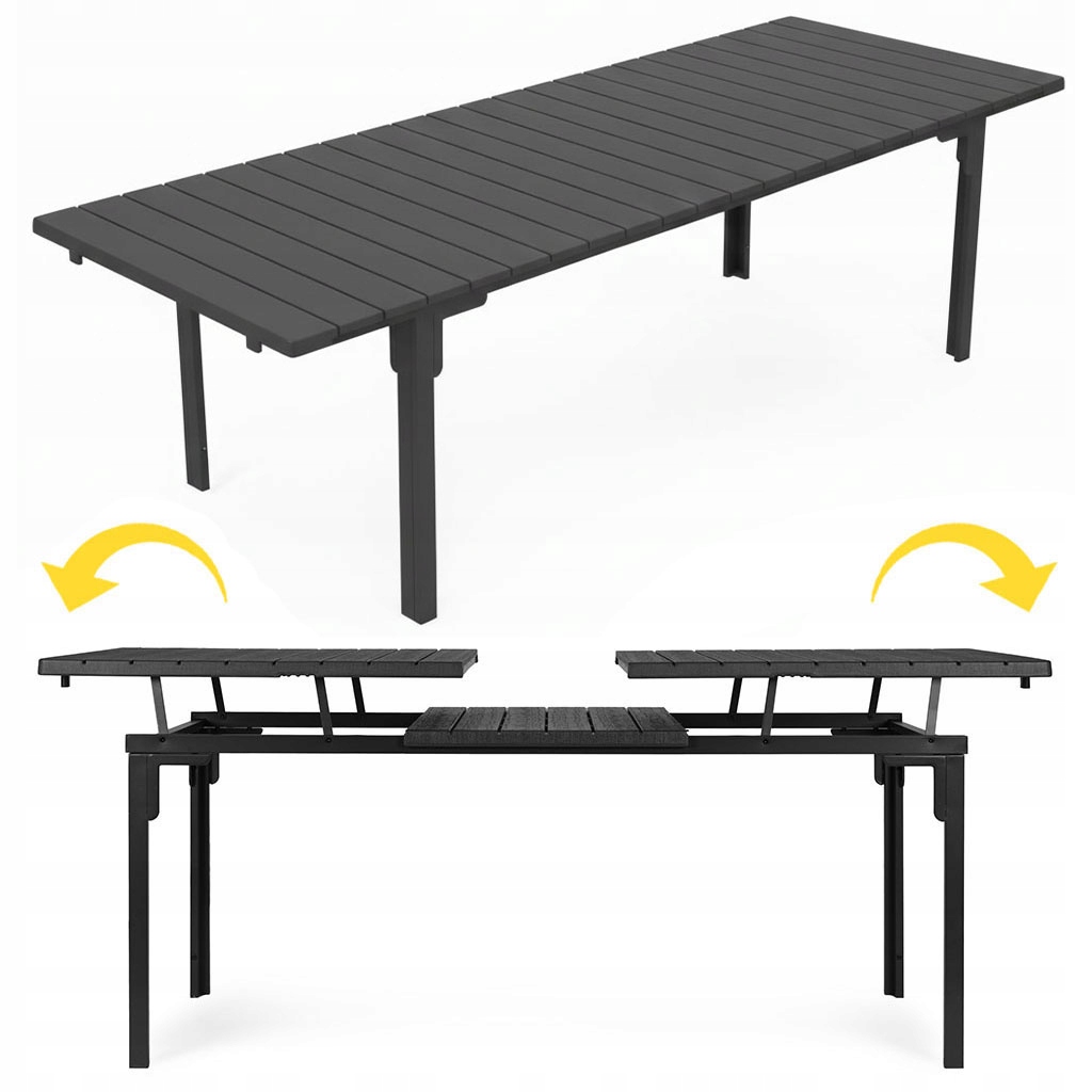 MultiGarden SAE-180 Rozkladací záhradný stôl 180 240 cm, oceľ, Hdpe, sivý
