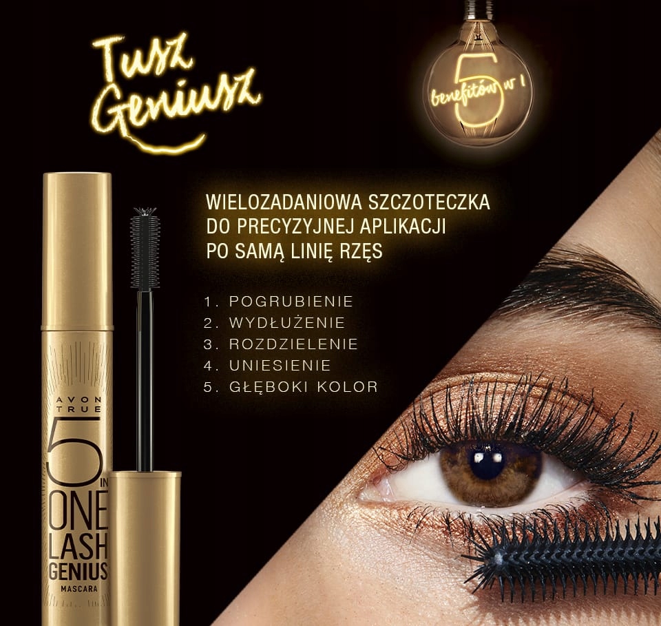AVON Tusz Geniusz 5 w 1 kolor Blackest Black Kod producenta 00240