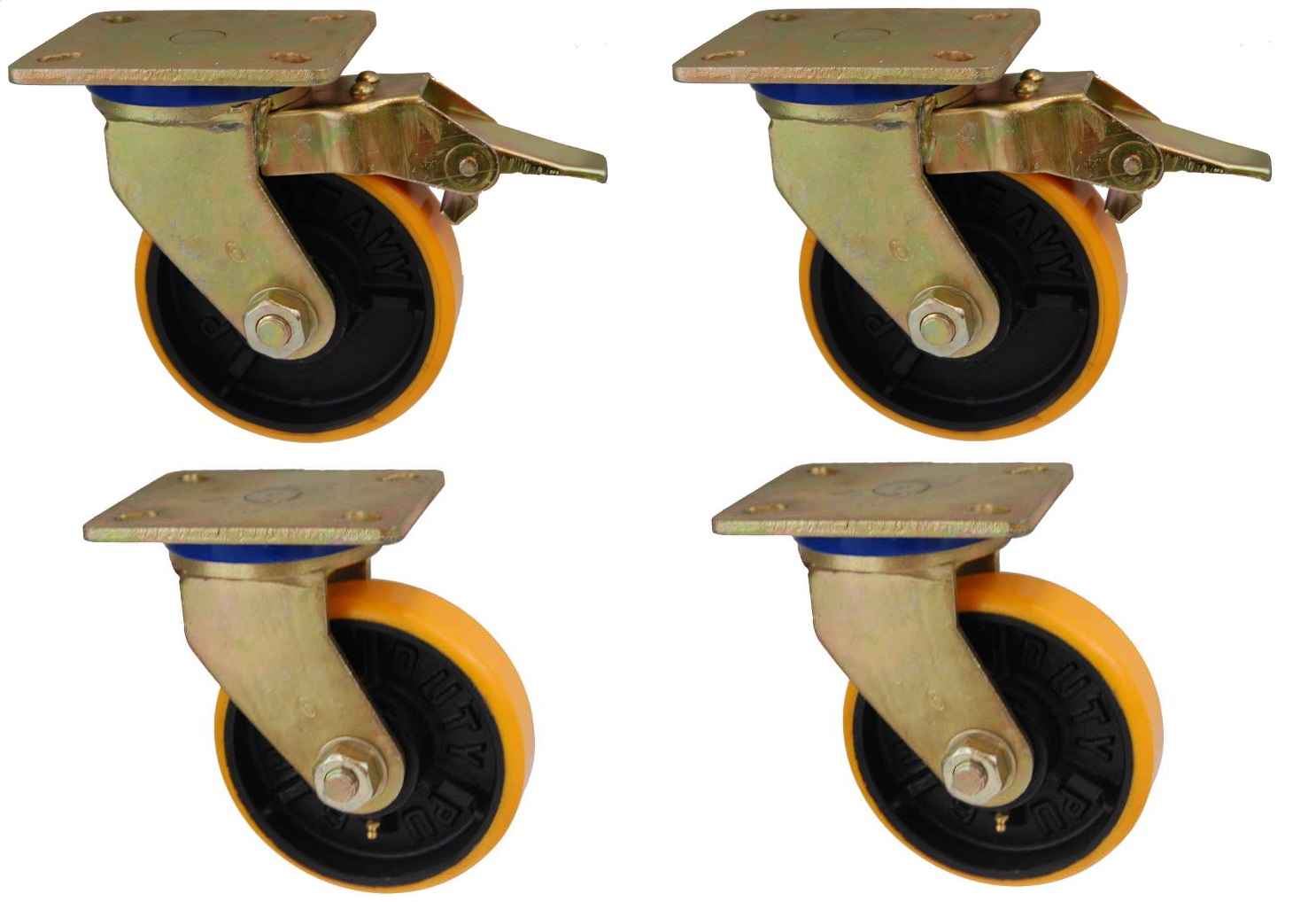 Sada litinových otočných kol s polyuretanem 150 mm Sg 2500 kg