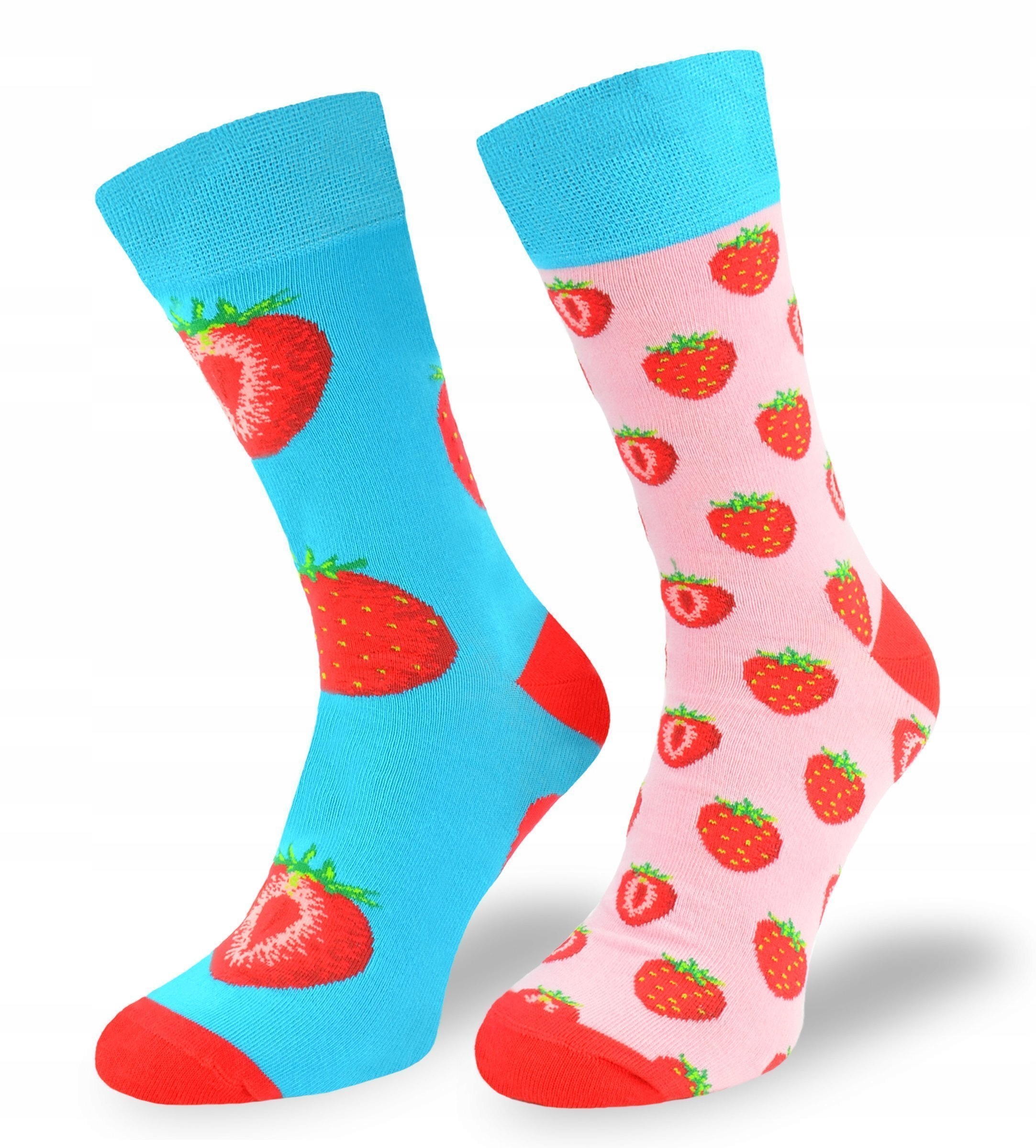 

Kolorowe asymetryczne skarpetki – Truskawki