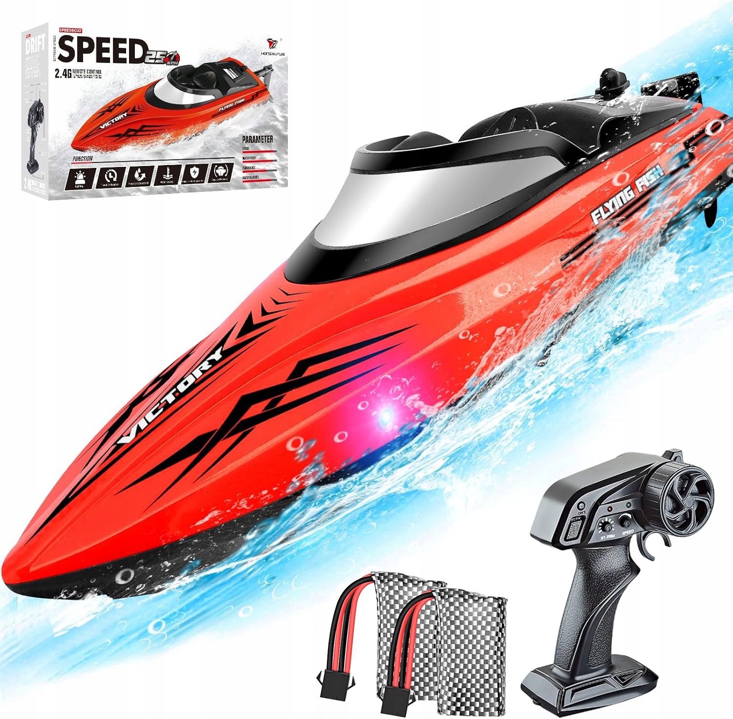 Motorówka Łódź Łódka Zdalnie Sterowana Rc 25km/h Pilot