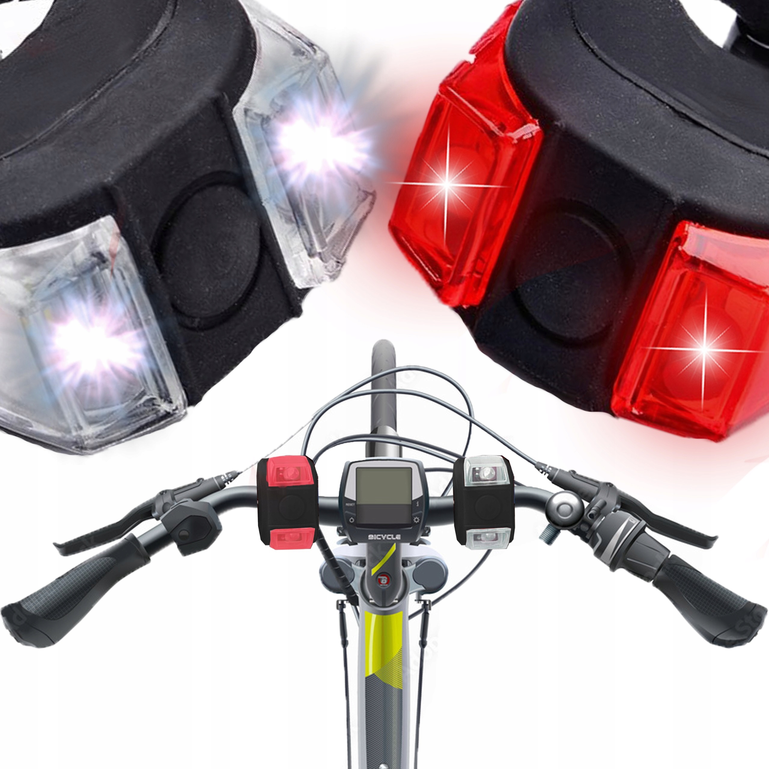 LAMPKI ROWEROWE LAMPKA NA ROWER LED PRZÓD TYŁ 2SZT Kod producenta oświetlenie rowerowe LED