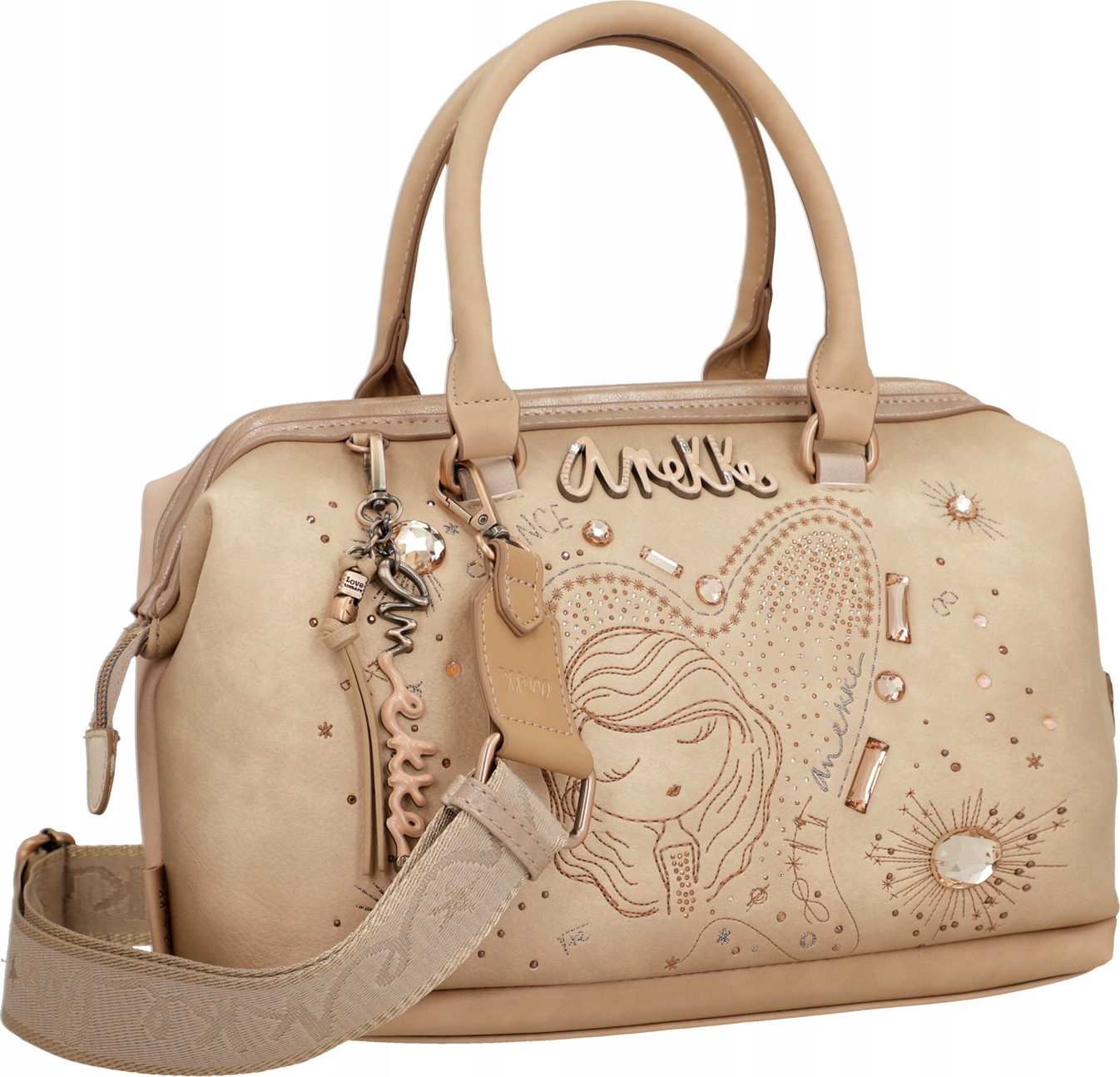 A253 Anekke torebka kuferek Hollywood Studio nude 38761-123 Kolor beżowy
