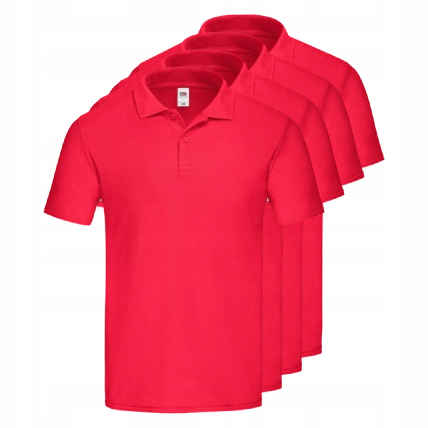 4x Pánské Polokošile Originál Fruit of the Loom Červené 3XL