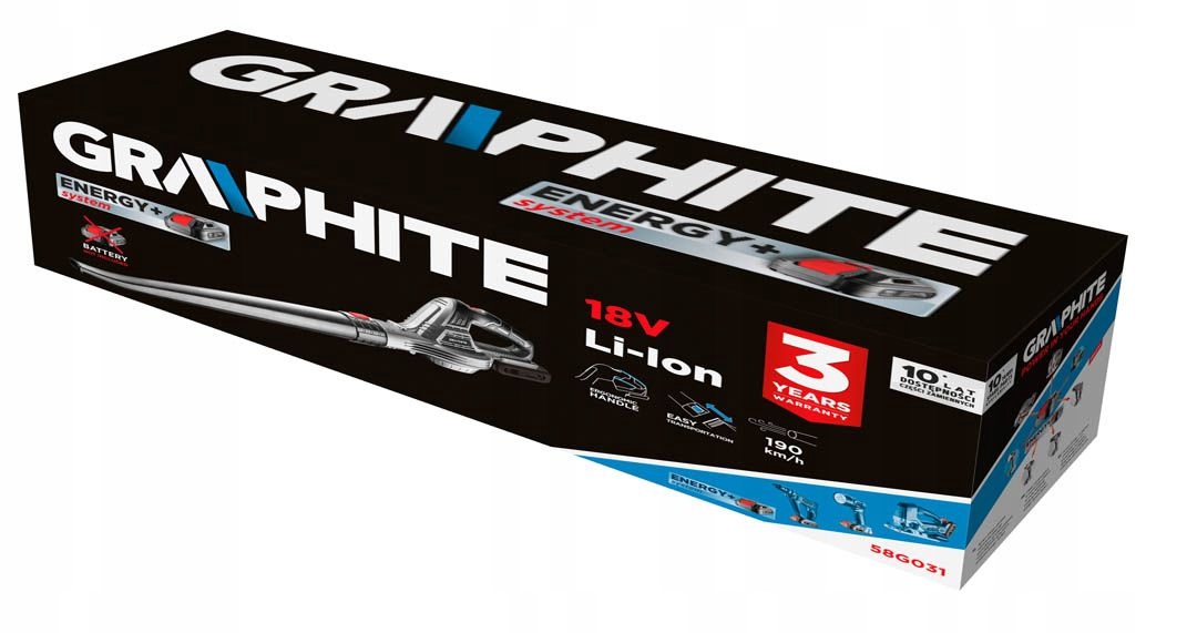 GRAPHITE DMUCHAWA ODKURZACZ OGRODOWY DO LIŚCI AKUMULATOROWA 18V 58G031 Marka Graphite
