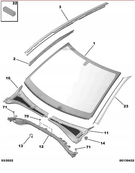 NAKLEJKA SŁUPKA PRZEDNIEGO PRAWA CITROEN C3 2016- + lewop tył Numer katalogowy części 98162457XT