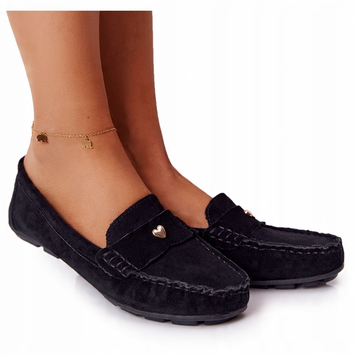 

Czarne Zamsz Buty Mokasyny S.Barski r.40