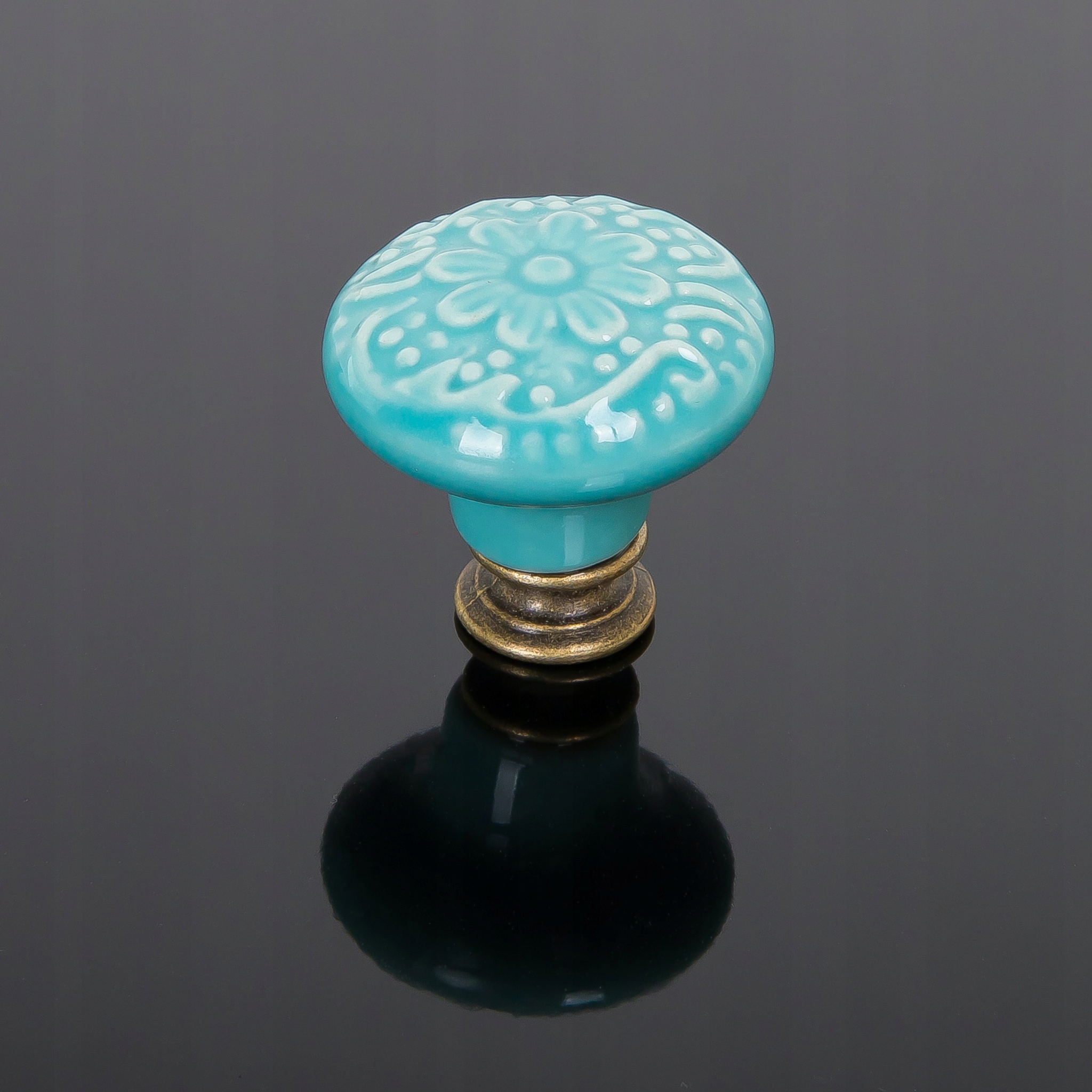 Gałka Meblowa PORCELANA ŻŁOBIONA morska 34 mm Marka inna