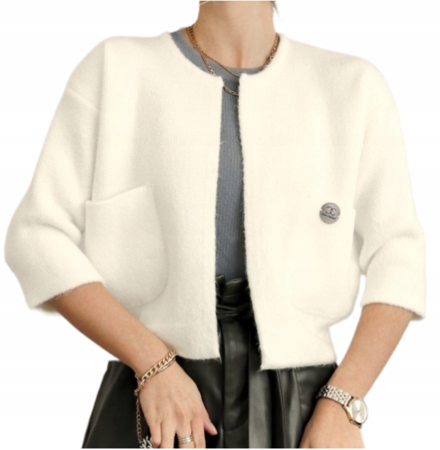 Cocomore Bomber Bolero Cape Bílý Ecru