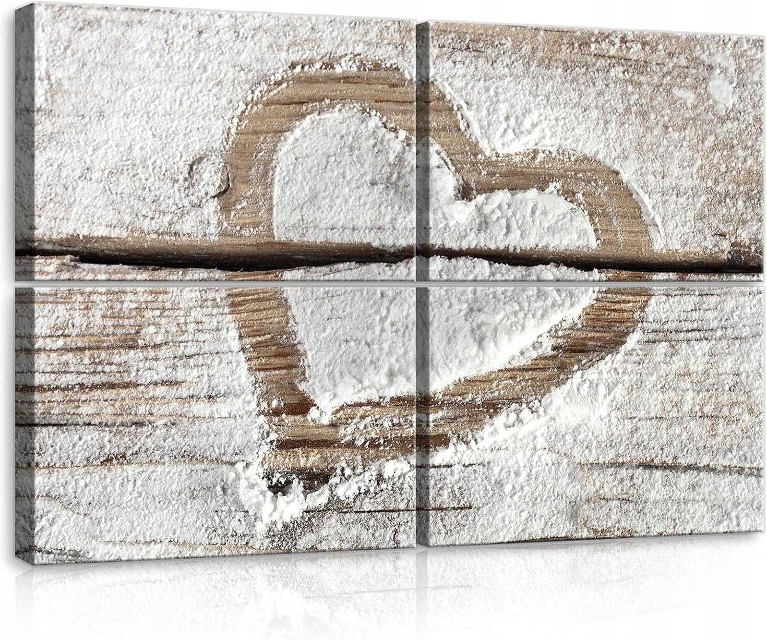 Obraz 120x80 Srdce z mouky rustikální dřevo láska pečivo kuchyně teplo