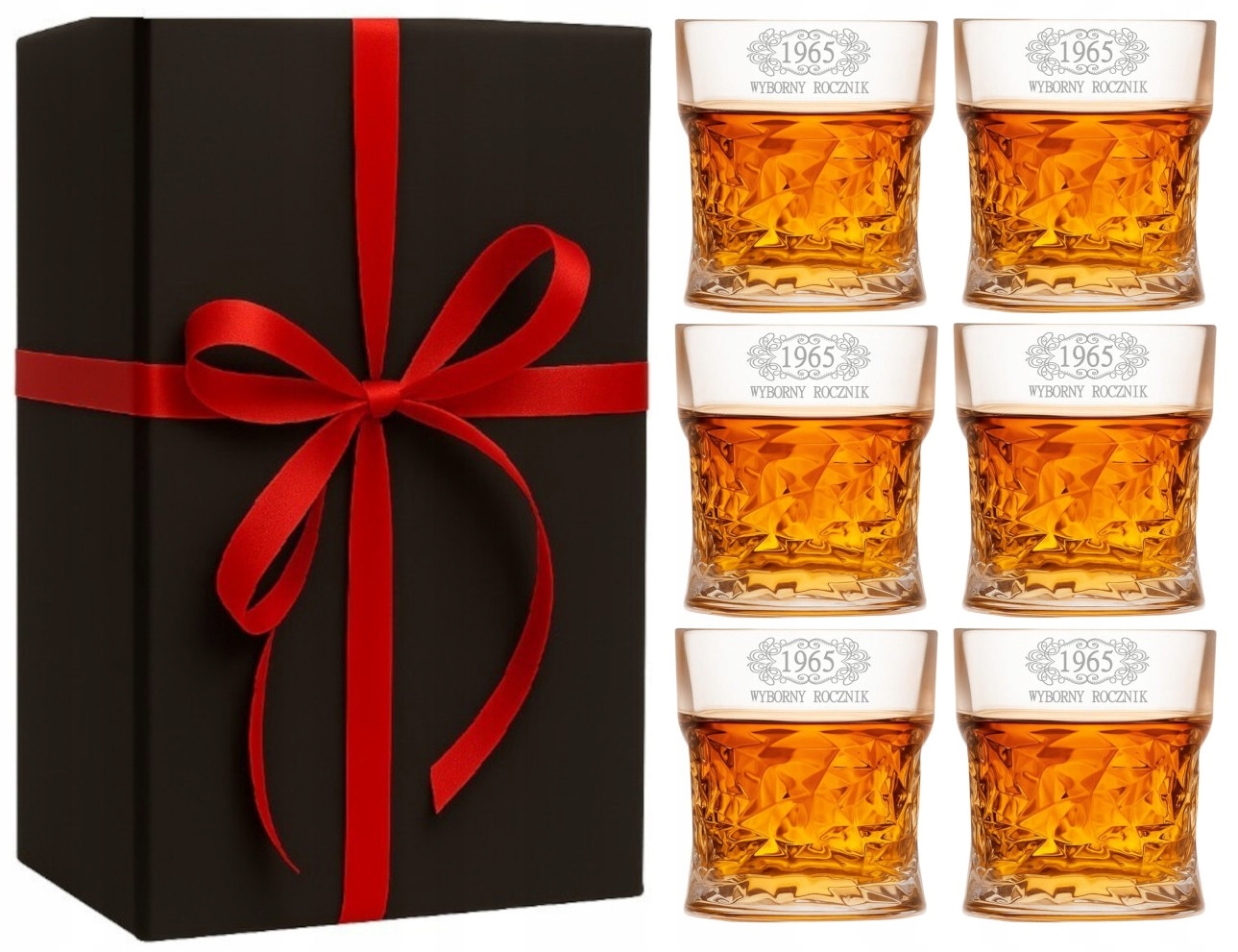 Sada 6 sklenic whisky s gravírováním Křišťál 340 ml Dárek k narozeninám Výročí