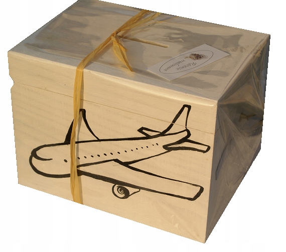 Dřevěná pokladnička klíčenka na dárek Samolot