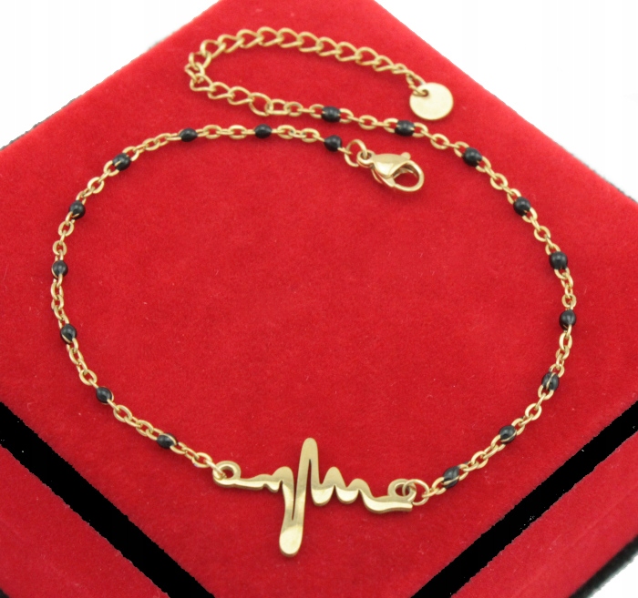 

Bransoletka Złota Na Nogę Rytm Serca Stal
