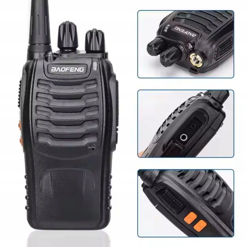 2X WALKIE TALKIE KRÓTKOFALÓWKA DUŻY ZASIĘG PMR LATARKA BAOFENG BEZ ODBIORU
