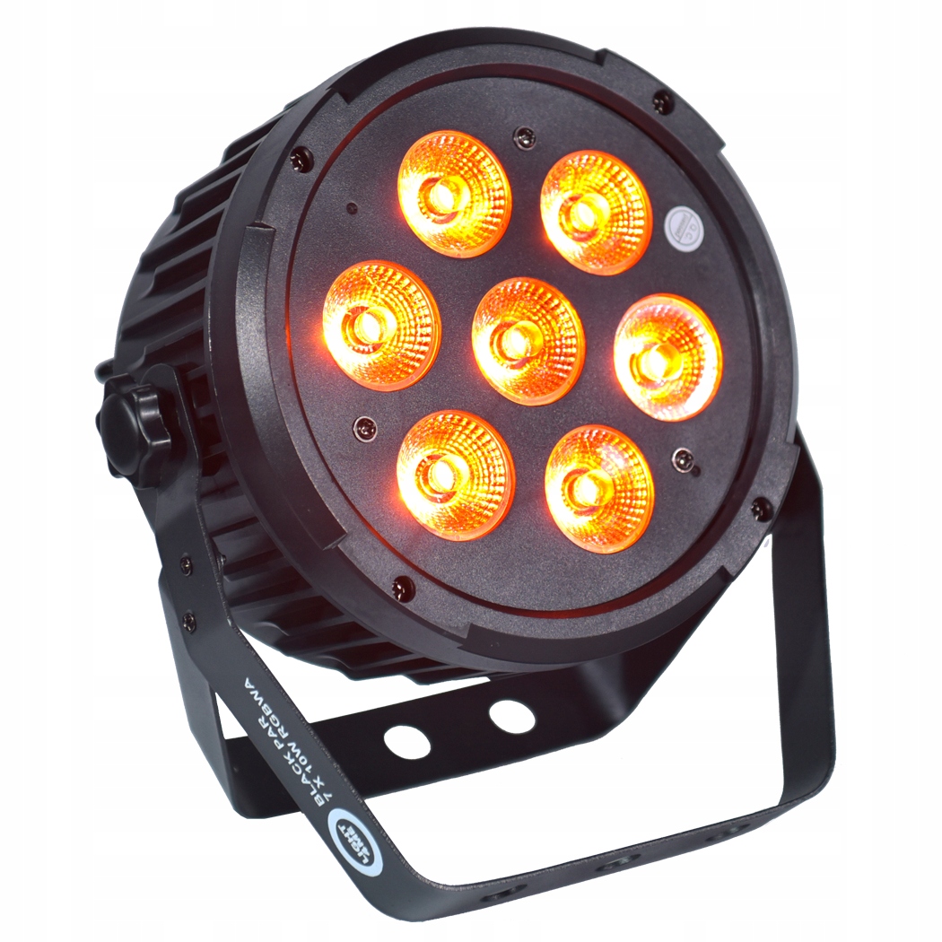 Reflektor Par Led Rgbwa Black Par 7X10W Mocny Solidny 70W Estradowy Klub Dj