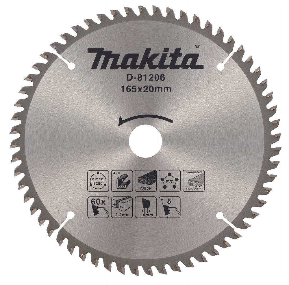 Makita Tarcza do cięcia Aluminium Mdf 165x20 60Z Multi Cut SP6000 D-81206