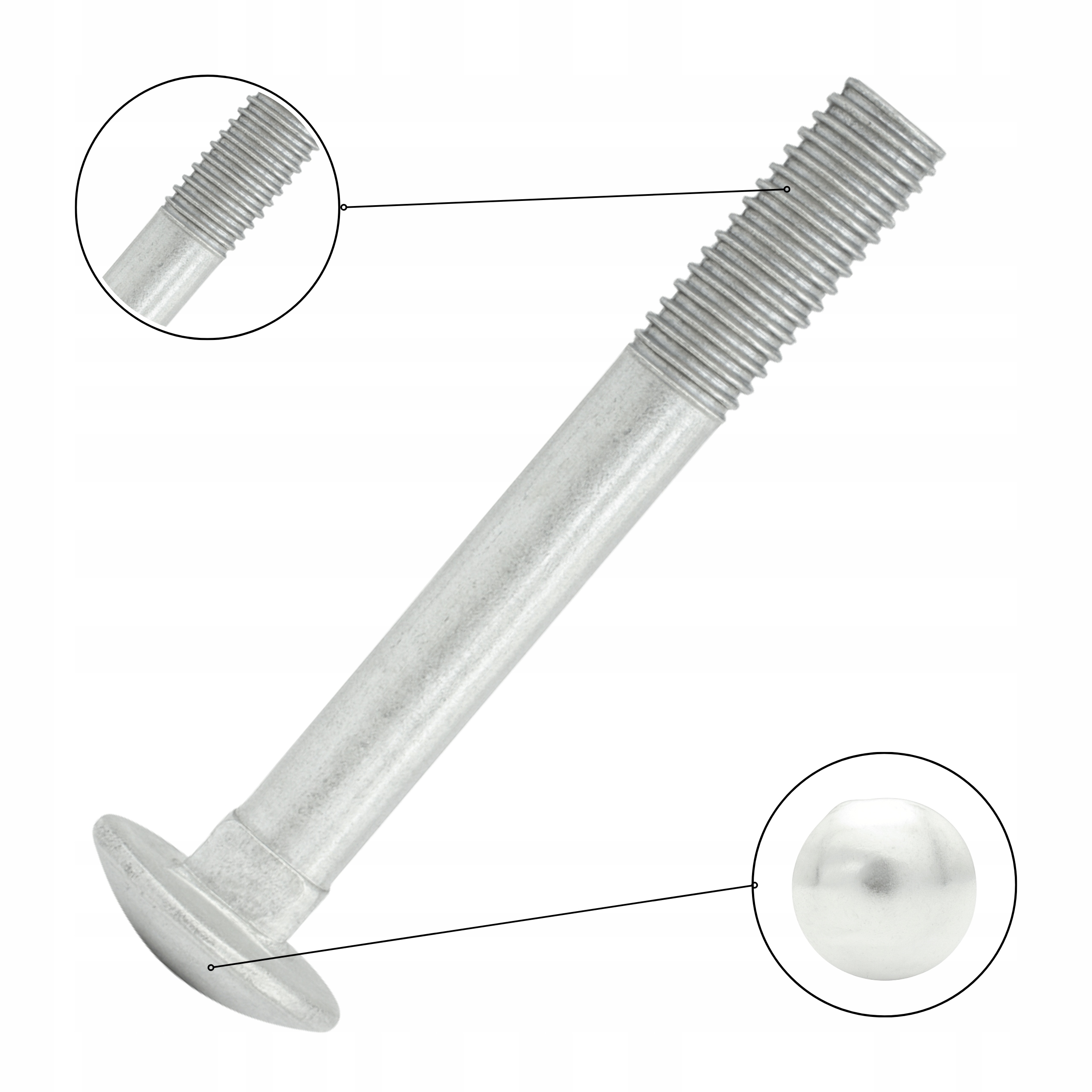 ŚRUBA ZAMKOWA M6X80 DIN 603 GRZYBKOWA OCYNK 1 Kg. Marka AWAMET
