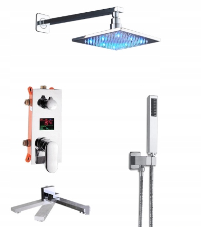 Podomietkový Displej Dažďová Sprcha Led 20 CM, Chróm