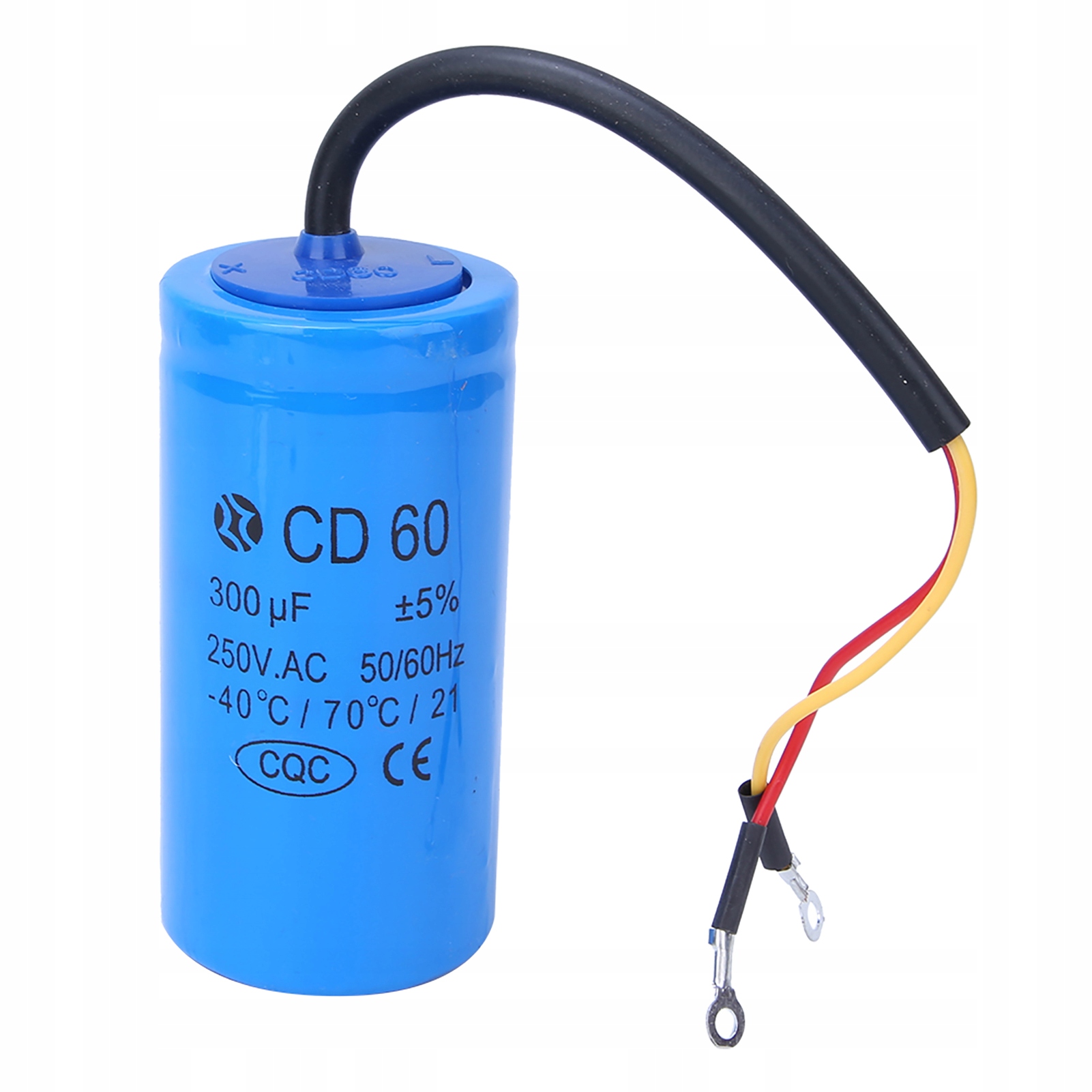 KONDENSATOR ROZRUCHOWY SILNIKA 300uf 250V Z KABLAMI