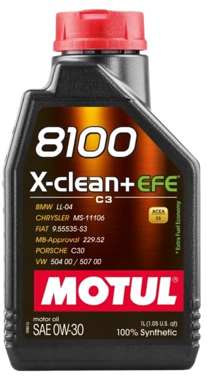 Motul 8100 Xclean+ Efe 0W30 1L Dawny Specific 504/507 0W30