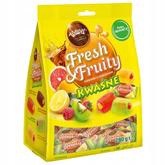 Levně 4x245g Wawel Fresh Fruity kyselé želé