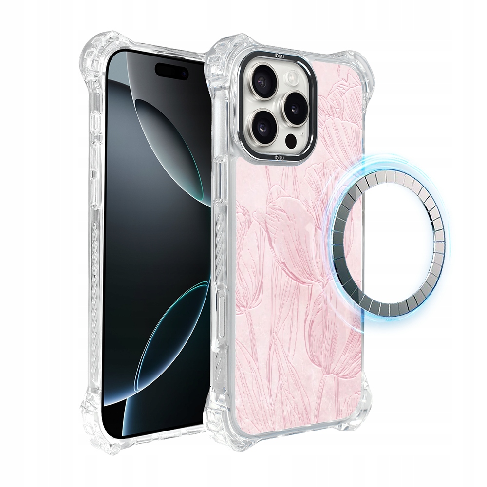 Pouzdro pro iPhone 16 Pro Max Ibizu DropGuard Ultra s MagSafe, tulipánová freska