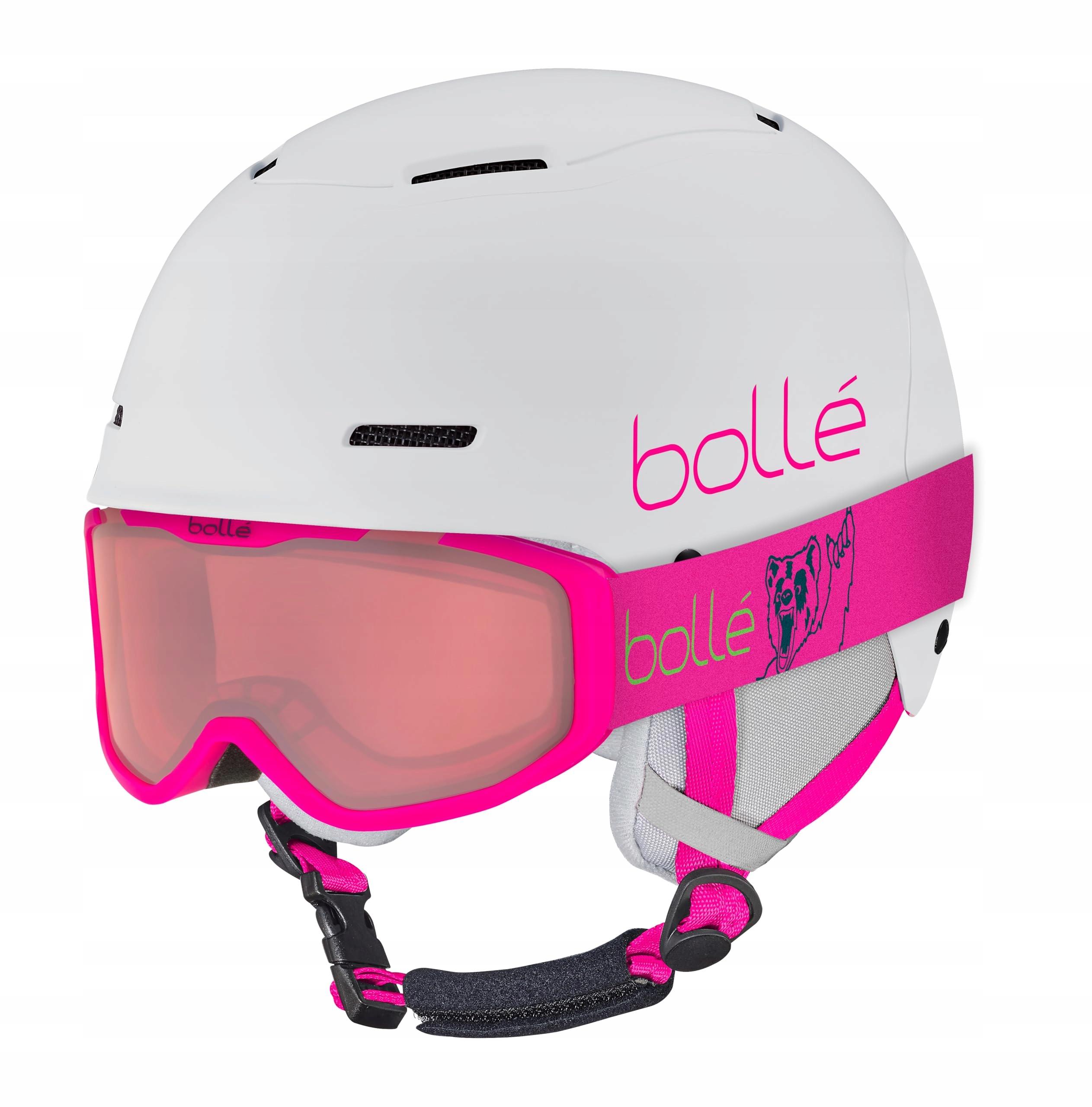 Juniorská lyžařská přilba Bolle B-Fun Jr Combo White Pink S/m 54-56 cm