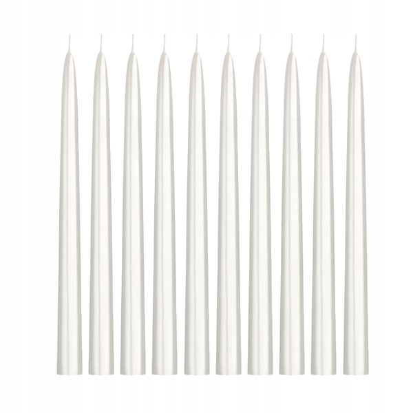

Świece perłowe 24cm metaliczne 10szt SKMET-070M