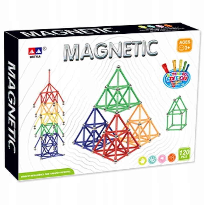 KLOCKI EDUKACYJNE MAGNETYCZNE KONSTRUKCYJNE MAGNETIC 120 elementów EAN (GTIN) 5905698243911